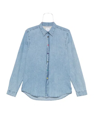 Ps By Paul Smith Men's Shirts Clear Blue In Blue