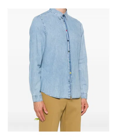 Ps By Paul Smith Men's Shirts Clear Blue In Blue