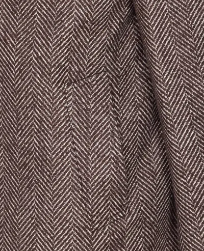 Brunello Cucinelli Chevron Motif Coat Logo Buttons