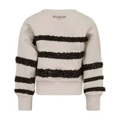 Balmain Long Sleeve Sweatshirt In Gray