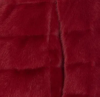 Herno Padded Jacket With Faux Fur Texture In Red