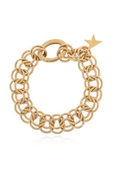 Golden Goose Chain Link Star Charm Bracelet In Gold