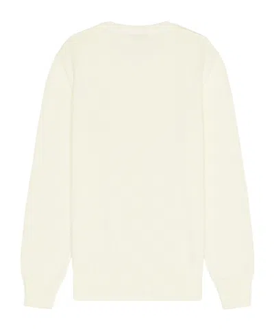 Givenchy Mens Ecru Brand-embroidery Crewneck Cotton Jumper In White