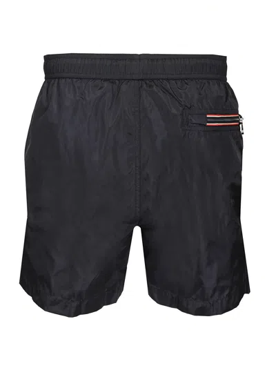 Moncler Swim Shorts With Elastic Waistband And Pockets In Black