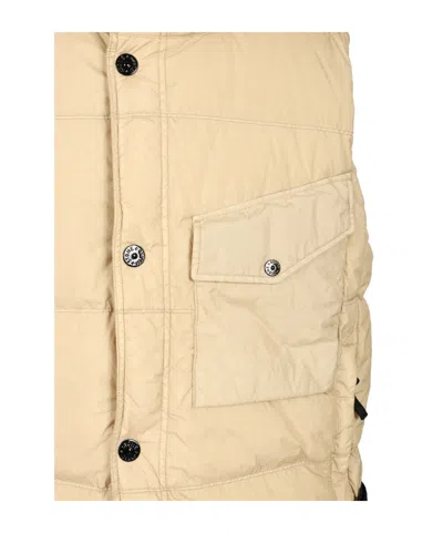 Stone Island Down Vest In Lightweight Nylon Reps Jackets Beige