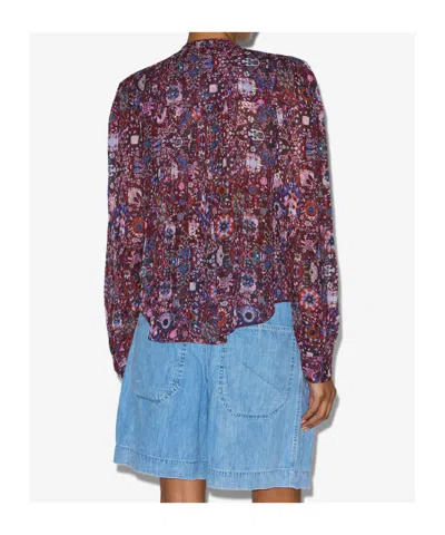 Isabel Marant Étoile Lightweight Long Sleeve Printed Top In Multi