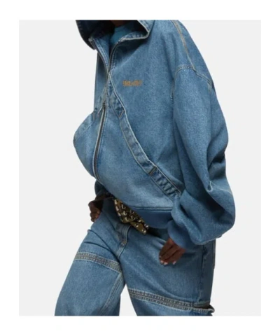 Attico Hooded Ribbed Cuffs Hem Jacket
