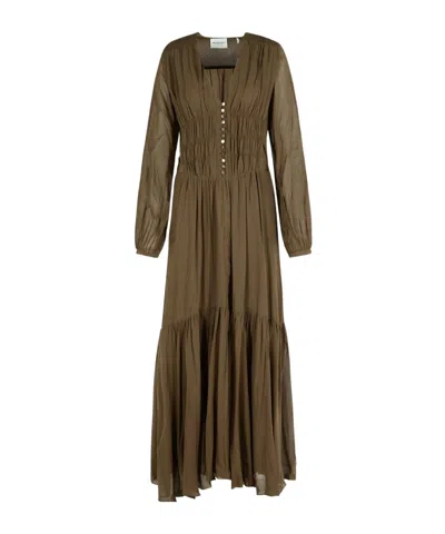 Isabel Marant Étoile Viscose Dress Button Detailing In Brown