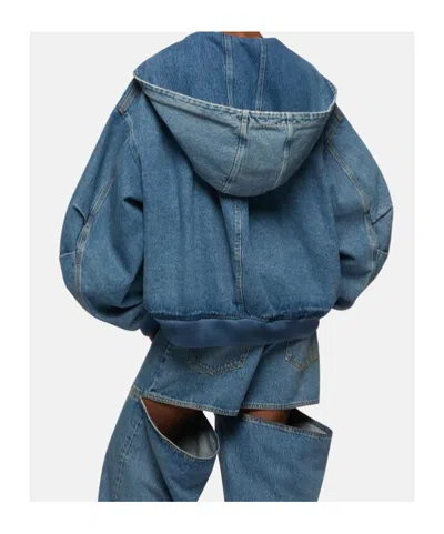 Attico Hooded Ribbed Cuffs Hem Jacket