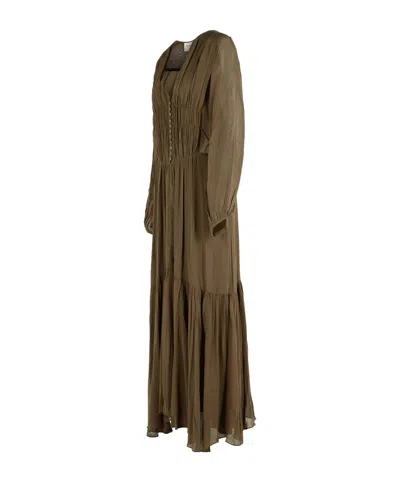 Isabel Marant Étoile Viscose Dress Button Detailing In Brown