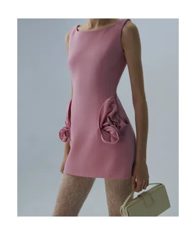 Magda Butrym Floral Appliqued Wool Mini Dress