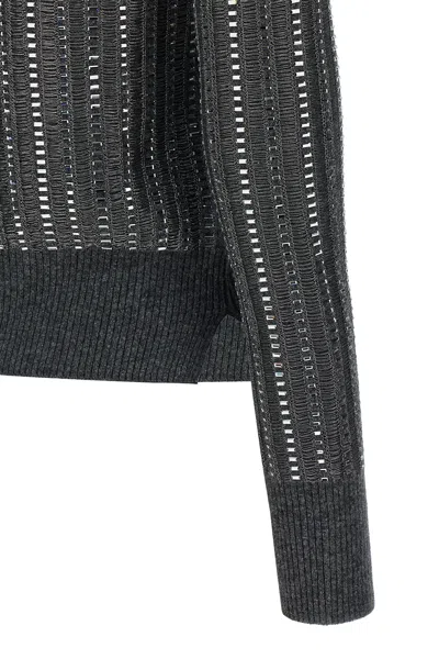 Ermanno Scervino Crystal Sweater Sweaters And Cardigans Gray In Black