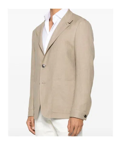 Zegna Single-breasted Jacket In Neutral