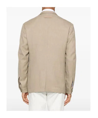 Zegna Single-breasted Jacket In Neutral