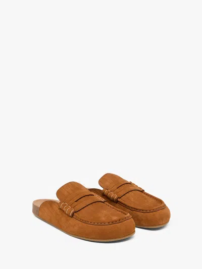 Jw Anderson Stitch Loafers In Brown