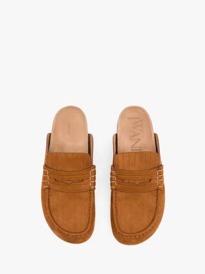 Jw Anderson Stitch Loafers In Brown