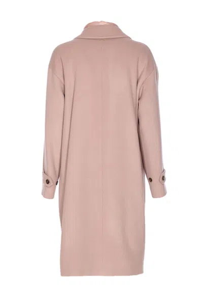 Herno Long Sleeve Padded Coat With Back Vent In Pink
