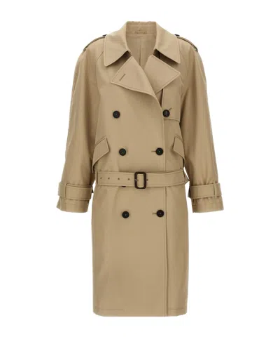 Attico Cotton Trench Coat Coats And Trench Coats Beige In Brown