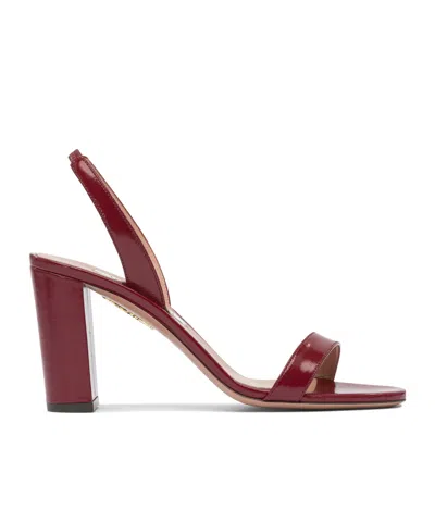Aquazzura Round Toe High Heel Sandals In Burgundy