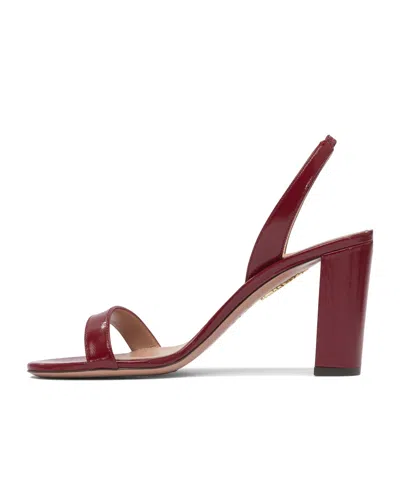 Aquazzura Round Toe High Heel Sandals In Burgundy