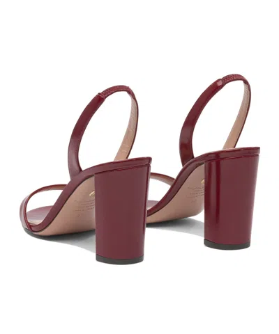 Aquazzura Round Toe High Heel Sandals In Burgundy