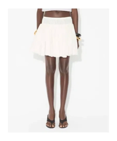 Alaïa Cotton Linen Skirt In White