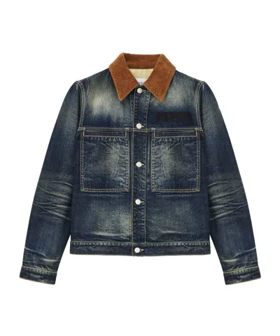 Alexander Mcqueen Trucker Jacket In Blue