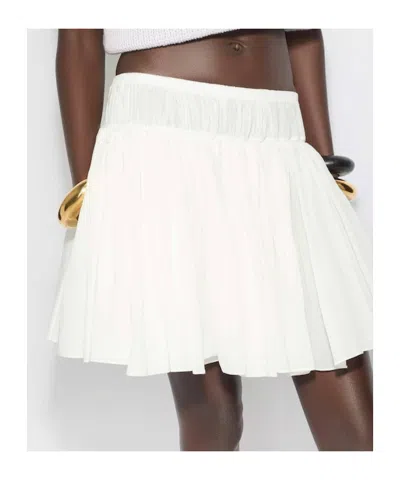 Alaïa Cotton Linen Skirt In White