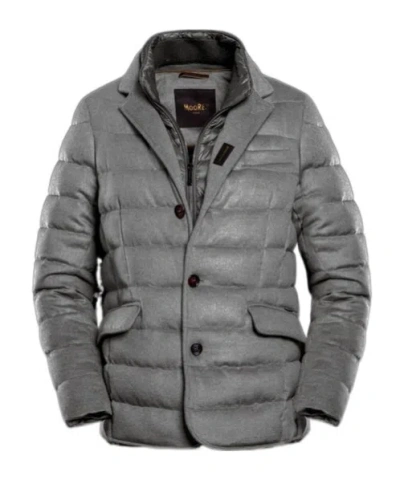 Moorer Quilted Down Blazer In Gray