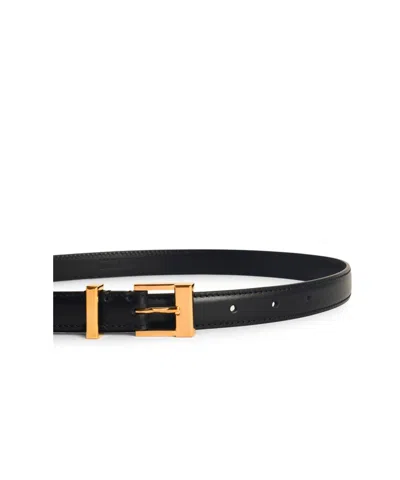Khaite Manhattan Black Leather Belt