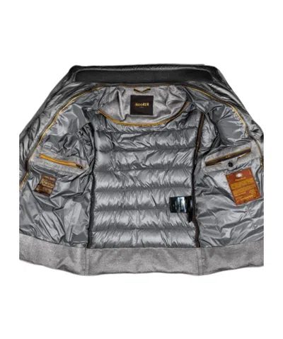 Moorer Quilted Down Blazer In Gray