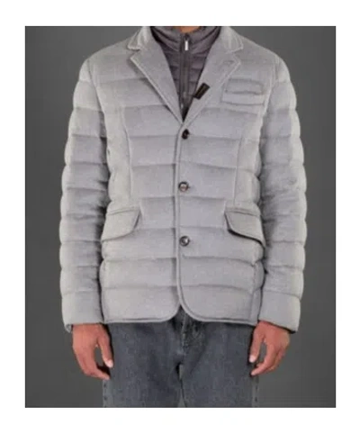 Moorer Quilted Down Blazer In Gray