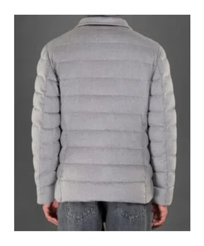 Moorer Quilted Down Blazer In Gray