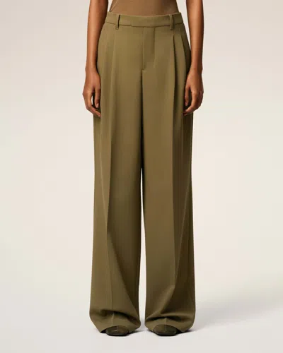 Ami Alexandre Mattiussi Green Wool Tabs Wide Trousers In Green
