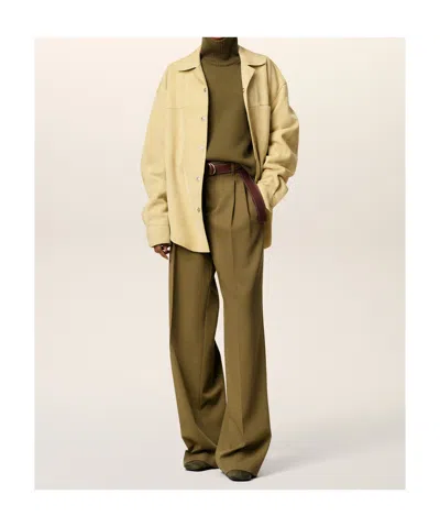 Ami Alexandre Mattiussi Green Wool Tabs Wide Trousers In Green
