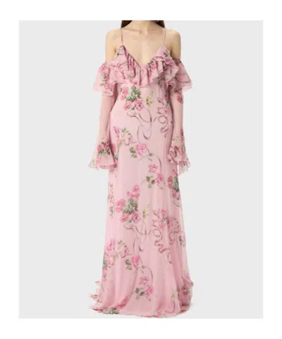 Blumarine Floral-printed Ruffled Gown