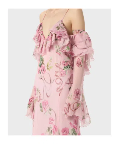 Blumarine Floral-printed Ruffled Gown