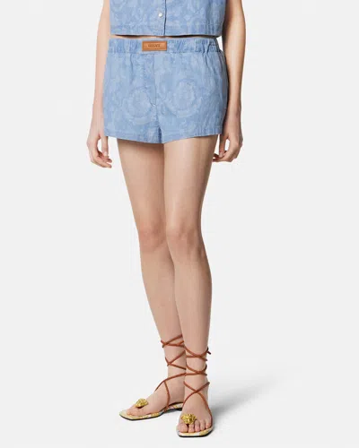 Versace Barocco Jacquard Chambray Boxer Shorts