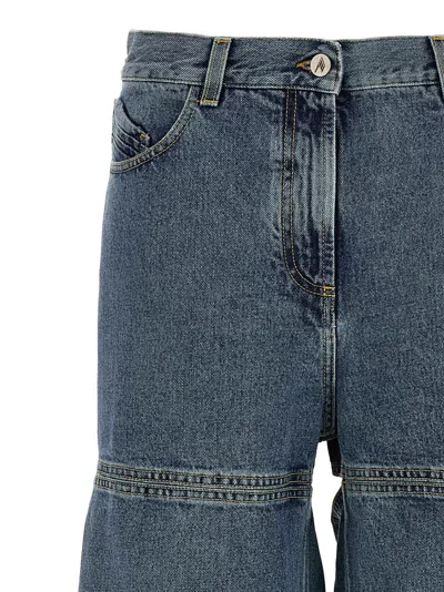 Attico Light Blue Cut-out Jeans In Blue