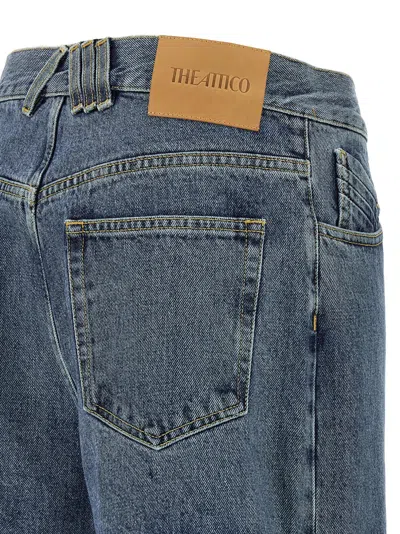 Attico Light Blue Cut-out Jeans In Blue