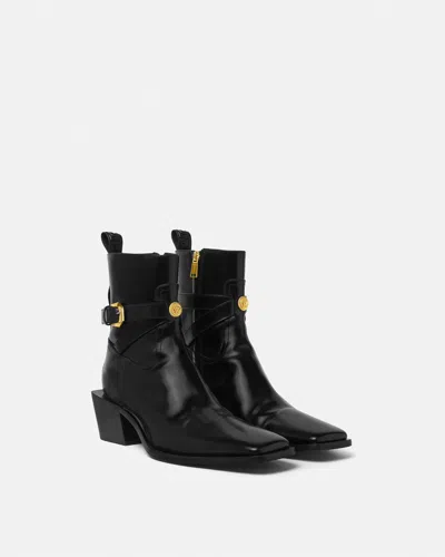 Versace 70mm Block-heel Ankle Boots In Black