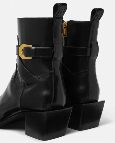 Versace 70mm Block-heel Ankle Boots In Black