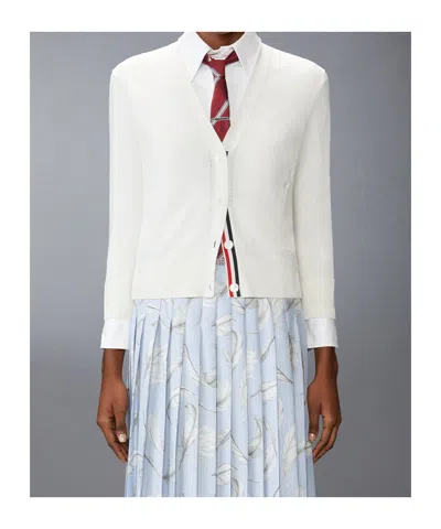 Thom Browne Feather-intarsia Cotton Cardigan