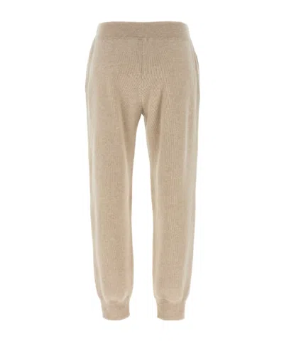 Brunello Cucinelli Ribbed Texture Elastic Waistband Trousers In Brown