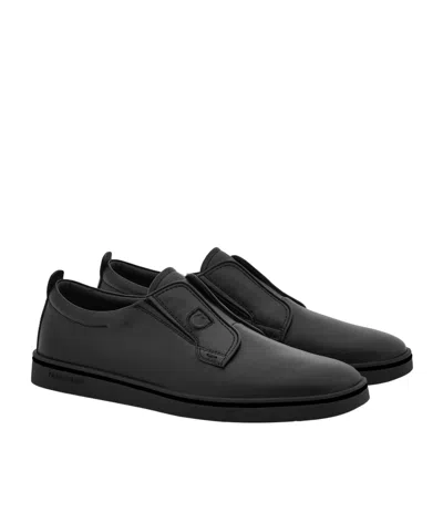 Ferragamo Slip-on Rubber Sole Shoes In Black