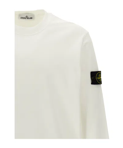 Stone Island Logo Sweatshirt In White