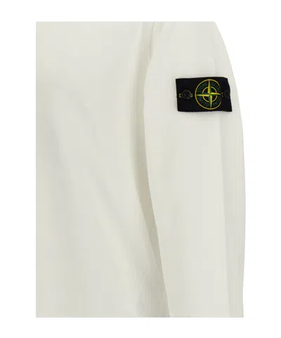 Stone Island Logo Sweatshirt In White