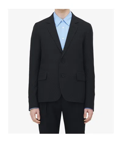 Alexander Mcqueen Skull-print Single-breasted Blazer In Blue