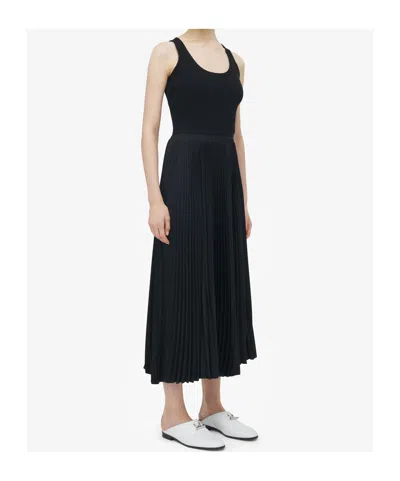 Alexander Mcqueen Ribbed-knit Cotton Midi Dress In Black