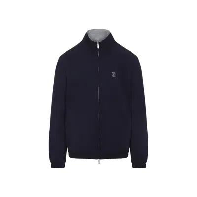 Brunello Cucinelli Water-resistant Long-sleeve Jacket In Black